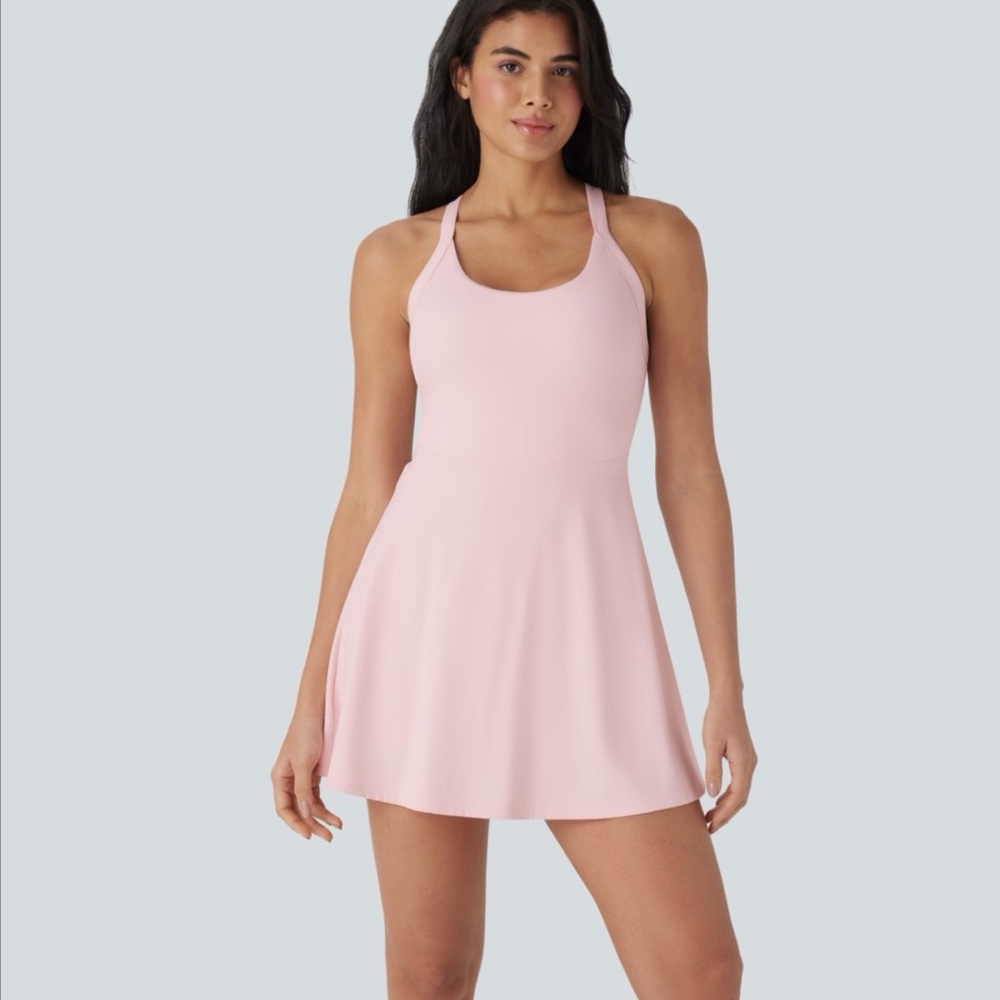 Halara SoftlyZero Backless Twisted Cool Touch Active Dress-Easy Peezy - Picture 3 of 11